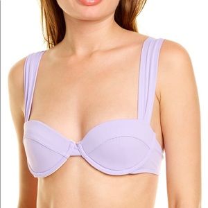 WeWoreWhat Wide Strap Tricot Bikini Set Lilac